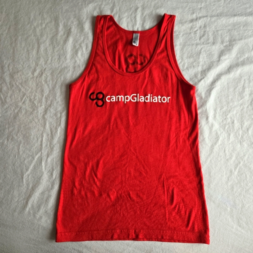 CG Camp Gladiator Logo Red Racerback Tank Top